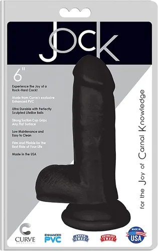 Vista 3 de Curve Novelties Jock Dong con bolas, negro, 6 pulgadas