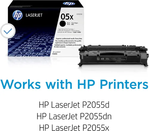 Vista 2 de HP Cartucho de tóner negro de alto rendimiento 05X Funciona con HP LaserJet serie P2055 CE505X