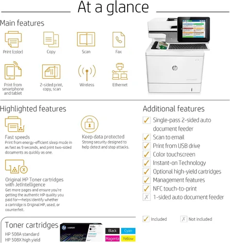 Vista 6 de HP Color LaserJet Ent Flow MFP M577z Prntr: US/CA/LA (renovado)
