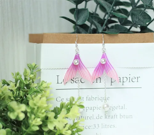 Vista 5 de Genshin Impact Earrings - Venti's Cecilia Flower & Kokomi Mermaid Earrings Ideal for Women Girls Daily Wear Anime Cosplay Jewelry Costume Props
