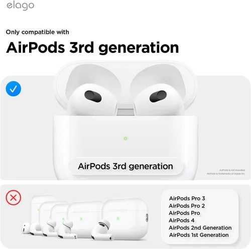 Vista 2 de elago - Protector contra el polvo compatible con AirPods 3, adhesivo metálico a prueba de polvo, película ultra delgada, acabado de aspecto lujoso