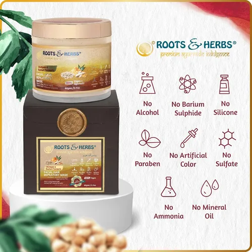 Vista 9 de Chickpea & Kasturi Turmeric - Polvo de depilación facial para hombres y mujeres, mentón, mandíbula y labios superiores, máscara depiladora