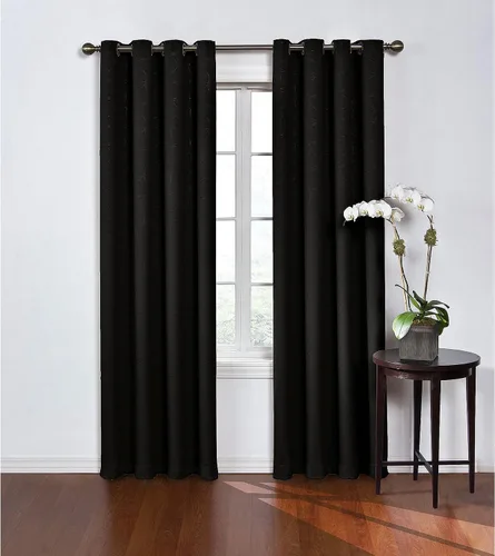 Vista 5 de Eclipse - Cortinas aislantes para oscurecimiento de ventanas con ojales para dormitorio o sala de estar redonda Azul marino