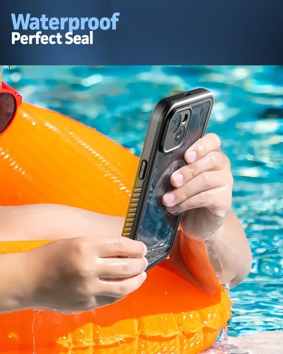 Vista 6 de Funda impermeable con clip para cinturón Encased para iPhone 14 (compatible con MagSafe)