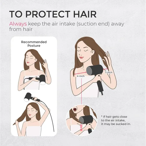 Vista 7 de Secador de pelo con difusor TYMO - Secador de pelo iónico de 300 millones con difusor y accesorio de peine para cabello rizado, secador de pelo