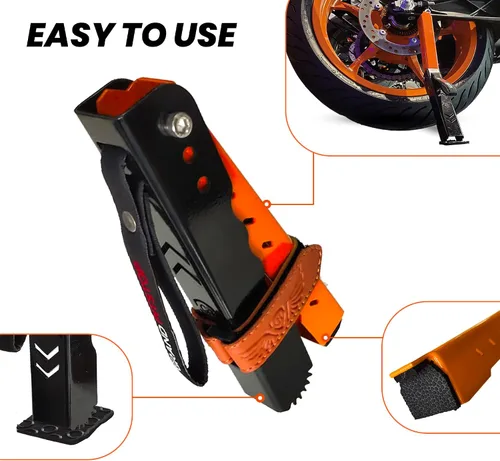 Vista 5 de GRAND PITSTOP Soporte de Mantenimiento para Motocicletas, Soporte de Elevación Portátil y Compacto, Gato de Moto, Altura Ajustable para Limpieza