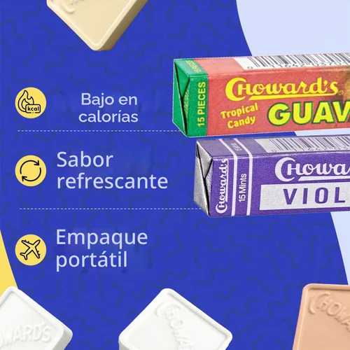 Vista 5 de Choward's - Paquete variado de caramelos de mentas Violeta, menta verde, menta, guayaba y limón Sabores aromáticos atrevidos Perfecto