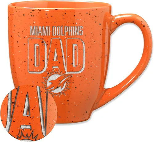 Vista 10 de Rico Industries NFL Football #1 Dad 16 oz Team Color Laser Engraved Ceramic Coffee Mug