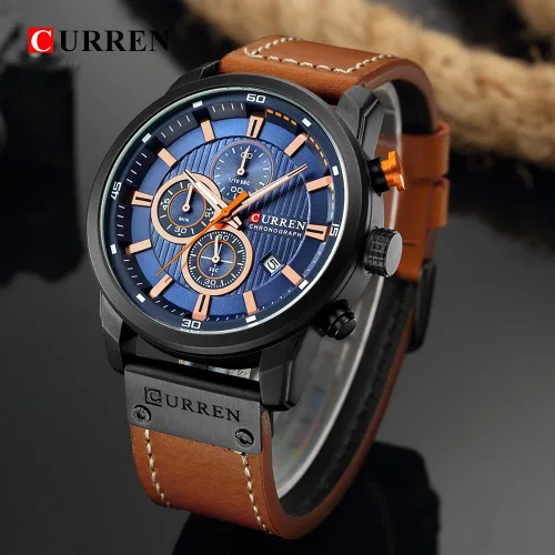 Vista 3 de Mgae - Reloj de pulsera para hombre con cronógrafo y correa de cuarzo analógica