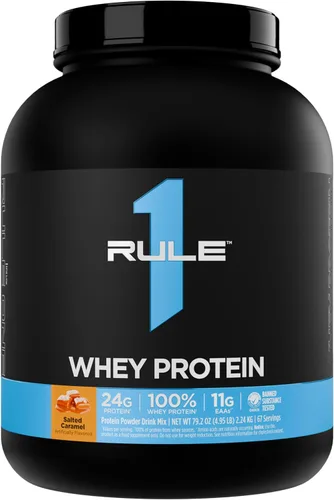 Vista 21 de Rule 1 Proteins Whey Protein Powder, Salted Carmel, 27 Servings