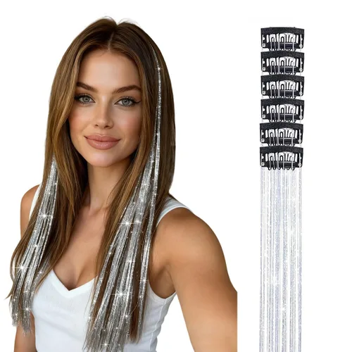 Vista 40 de Extensiones de cabello humano real con broches, 4.23 oz, 7 unidades, extensiones de cabello humano real con clip, de 14 pulgadas, rubio ceniza a