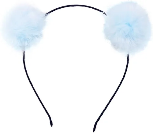 Vista 16 de BAOBAO - Diadema de piel de conejo sintética esponjosa con orejas de gato, panda, fiesta de Navidad, cosplay Negro
