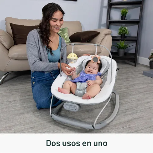 Vista 3 de Smart Steps® My First Rocker 2 Bouncer, Dos de una clase gris Dos de un tipo gris