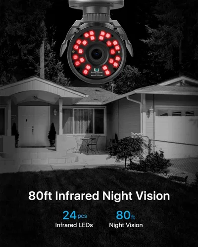 Vista 4 de ZOSI Cámara de seguridad 1080P HD TVI para la oficina en casa sistema de vigilancia CCTV Bullet BNC cámara con visión nocturna negro (renovado)