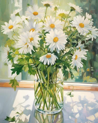 Vista 10 de Tucocoo Pintura por números con flores de lirio azul en una jarra de vidrio DIY en lienzo con pinceles, pinturas acrílicas, pintura de grafiti por