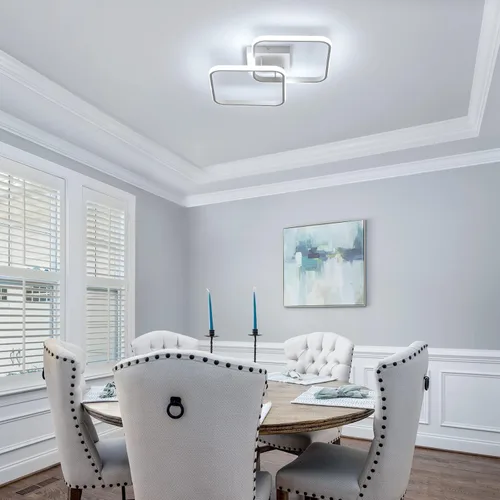Vista 7 de DELIPOP Lámpara de techo LED moderna de 23 pulgadas, lámpara de techo empotrada de 42 W 6500 K, lámpara de techo acrílica para pasillo, sala