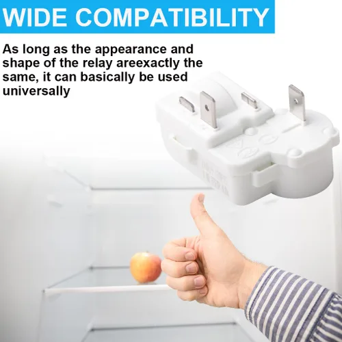 Vista 5 de Jingzan Paquete de 2 compresores de refrigerador de 2 pines, relé de arranque PTC, protector de carga para Danby Haier Midea Mini refrigerador