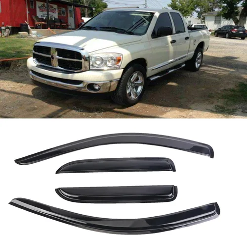 Vista 14 de Protector de lluvia Deflector de viento para montaje exterior, viseras de ventana con cinta compatible con Ford F-250 1999-2016 Super Duty