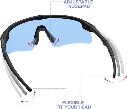 Vista 6 de HTS HUNTERSKY Gafas de Protección Ocular Antiniebla Deportivas de Seguridad para Mujeres y Hombres para Correr, Ciclismo, Conducción, Pickleball