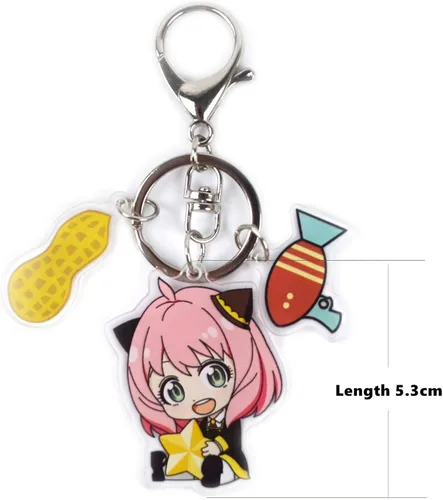 Vista 2 de Spy x Family Cosplay Figura Acrílico Llavero Accesorios Colgante Llavero Llavero Bolsa de Coche Regalos Fans