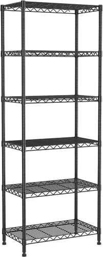Vista 11 de Estantería resistente de 5 niveles, 30 pulgadas de ancho x 14 pulgadas de profundidad x 62 pulgadas de alto, estantería de metal con ruedas