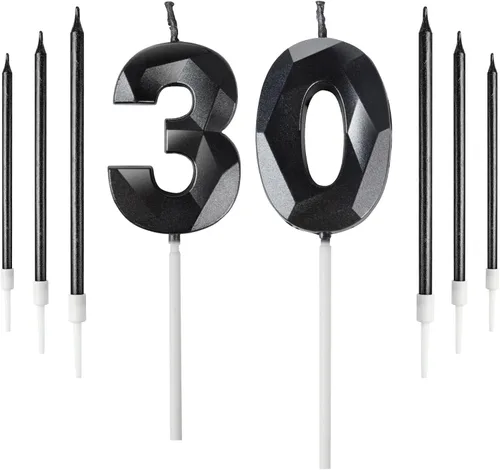 Vista 26 de Vela rosa de cumpleaños número 1 con 6 velas largas, decoraciones de decoración de pastel para fiesta de niña de 1 año, suministros de celebración