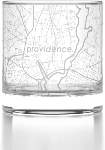 Vista 110 de Well Told Vaso de rocas grabado con mapa de Akron, Ohio, cristalería estilo antiguo (325ml, transparente) Vaso de bourbon grabado, regalos