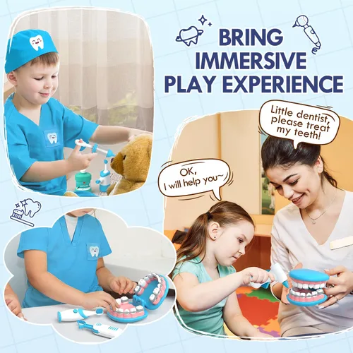 Vista 8 de Kit de Médico de Lehoo Castle para Niños Pequeños de 3 a 5, Juego de Dentista para Niños, Juguetes para Niñas y Niños de 4+ Años, Juego