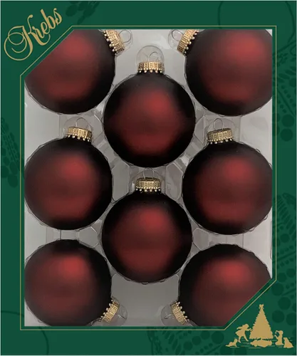Vista 17 de Christmas By Krebs Adornos de bola de Navidad de vidrio sin costuras de diseñador hechos en EE.UU., 2 5/8" (67mm), 8 piezas