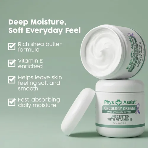 Vista 5 de PhysAssist Crema oncológica con manteca de karité – Crema hidratante sin perfume para pieles secas, sensibles y estresadas – Apoyo