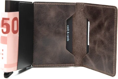 Vista 4 de Secrid Cartera delgada para hombre, de cuero auténtico, con RFID, máx. 12 tarjetas