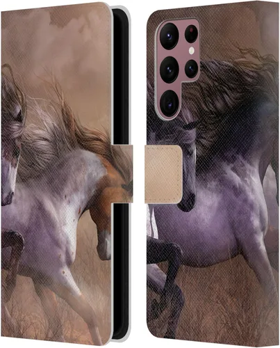 Vista 225 de Head Case Designs Officially Licensed Laurie Prindle A Morgan Christmas Western Stallion Leather Wallet Case Compatible with Samsung Galaxy A07 4G