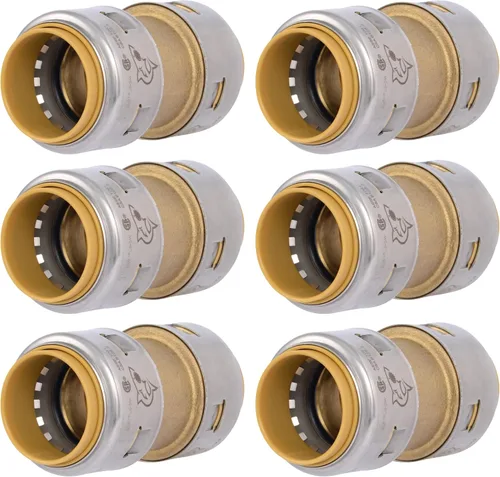 Vista 8 de SharkBite Max Acoplamiento de 1 Pulgada, Accesorio de Plomería de Latón de Conexión a Presión, Tubería PEX, Cobre, CPVC, PE-RT, HDPE, UR020A
