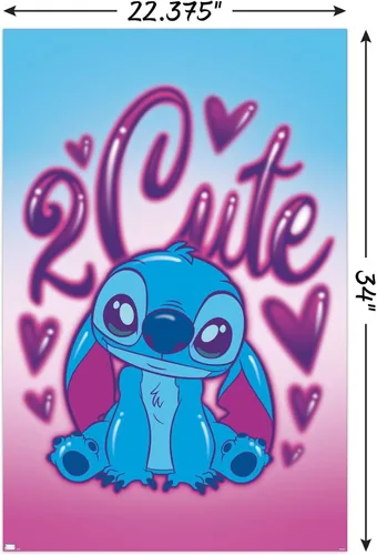 Vista 3 de Disney Lilo and Stitch - Póster de pared, 2 bonitos pósteres de pared, 34 pulgadas de largo x 22.4 pulgadas de ancho, versión sin marco
