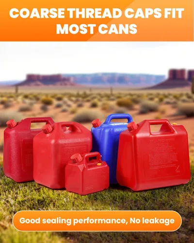 Vista 7 de 4 tapas para latas de gasolina, tapa de gas de rosca gruesa de 5 galones para gasolina, tapa de tanque de gas de plástico y metal, cubierta portátil