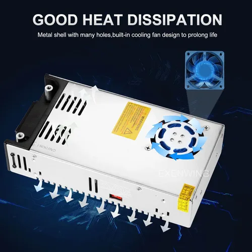 Vista 4 de Fuente de alimentación conmutada AC/DC de 12 V 50 A 600 W SMPS Convertidor de 110 V a 12 V Transformador todo en uno para bomba de motor, cámara