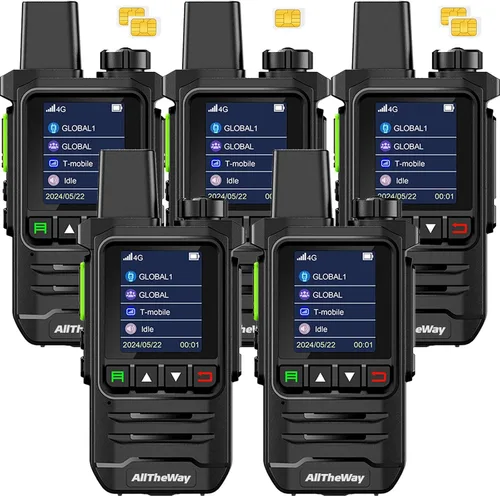 Vista 13 de Walkie Talkies globales gratuitos de por vida, radio 4G PoC, radio nacional, radio PTT bidireccional de larga distancia con linterna para equipos