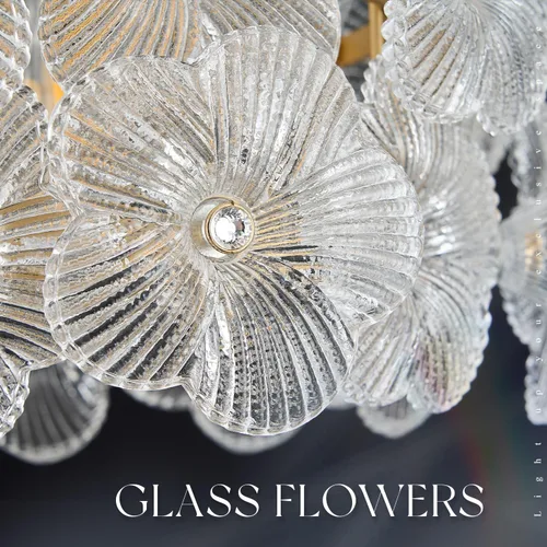 Vista 6 de Lámpara colgante de cristal dorado, paquete de 1 lámpara colgante de techo pequeña con flores modernas, 1 luz para cocina, isla, fregadero, comedor