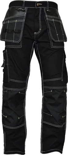 Vista 5 de Pantalones de construcción para hombre con rodillas Cordura reforzadas, pantalones de trabajo de carpintero, pantalones tácticos de seguridad