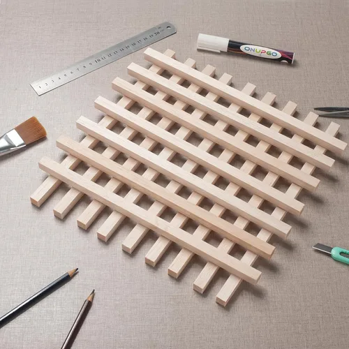Vista 4 de Palitos de madera de balsa, tiras de madera de balsa, 20 varillas cuadradas de madera de 1/2 x 12 pulgadas para manualidades, palos de madera sin