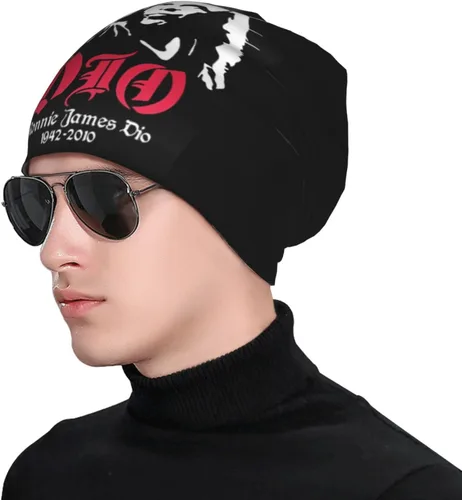 Vista 2 de Ronnie Rock James Dio - Gorro de punto para hombre y mujer, color negro, Negro