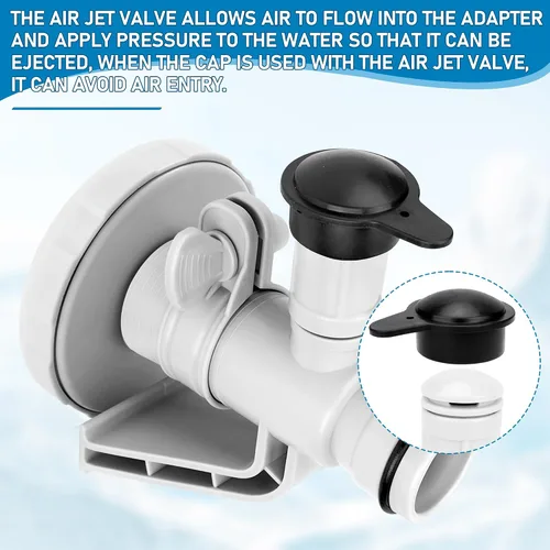 Vista 5 de 12363 12373 - Válvula de chorro de aire y tapa de válvula de chorro de aire para entrada de piscina sobre el suelo Intex compatible con 26165EH