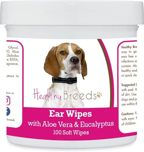 Vista 66 de Healthy Breeds Affenpinscher Toallitas de limpieza de oídos con aloe y eucalipto para perros, 100