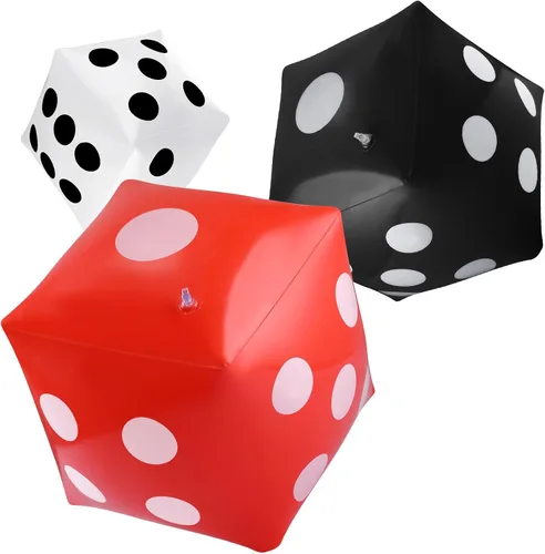 Vista 13 de Paquete de 3 dados inflables grandes jumbo gigantes para interiores y exteriores, juego de mesa Ludo, artículo para fiestas en la piscina
