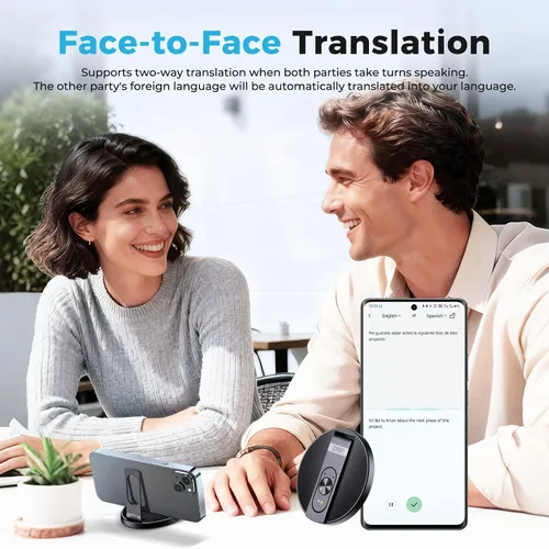 Vista 10 de Dispositivo de traductor AI, traductor inteligente portátil para traducción en tiempo real de 165 idiomas, Traductor de idiomas portatil de bolsillo