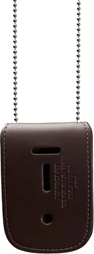 Vista 11 de Perfect Fit Shield Wallets Portatarjetas de cuero negro y cartera de identificación con cadena de collar de 30 pulgadas y trabilla para cinturón