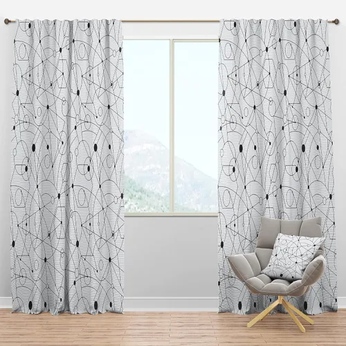 Vista 15 de DesignQ Cortinas con patrón hexagonal retro IX para dormitorio, cortinas para sala de estar, cortinas con aislamiento térmico, panel individual, 52