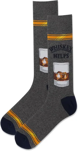 Vista 10 de Hot Sox Men's Fun Cocktail Drinks Crew Socks - 1 Pair Pack - Happy Hour Cool & Funny Novelty Gifts Cerveza (negro)