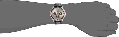 Vista 5 de Casio #MTP1374L-7A1V Reloj estándar de cuero multifunción con esfera gris, plateado, Movimiento de cuarzo