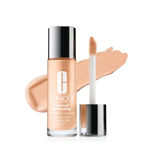 Vista 35 de Clinique Beyond Perfecting Lightweight Liquid Foundation + Concealer For Dry Combination to Oily Skin Types Full Coverage + Natural Matte Finish